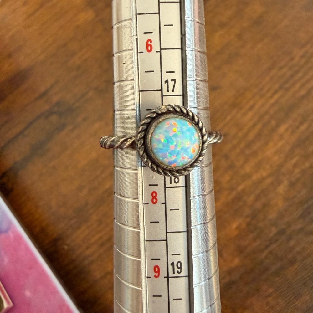 Lab created opal ring